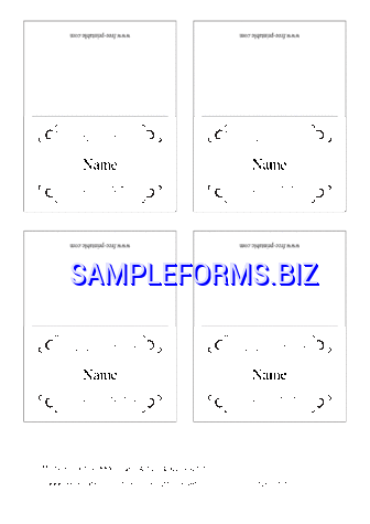 Place Card Template 2 pdf free